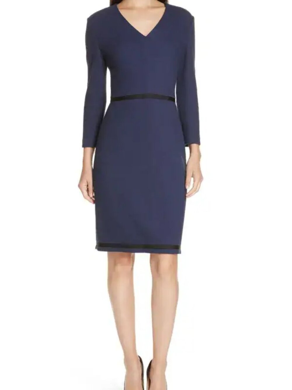 BOSS  Hemio Textured Sheath Ink Blue  Dress. In like new condition!